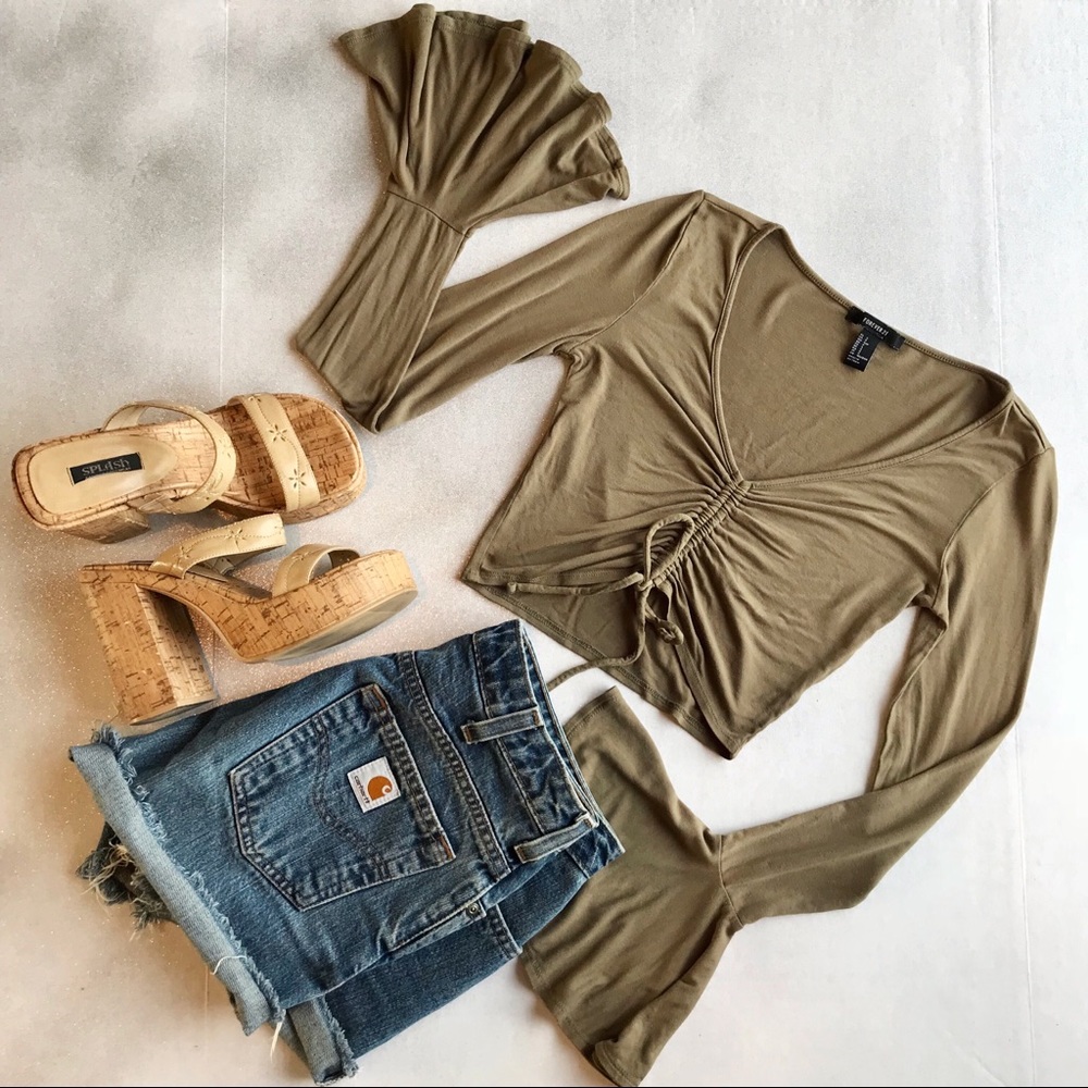 Olive green crop top!